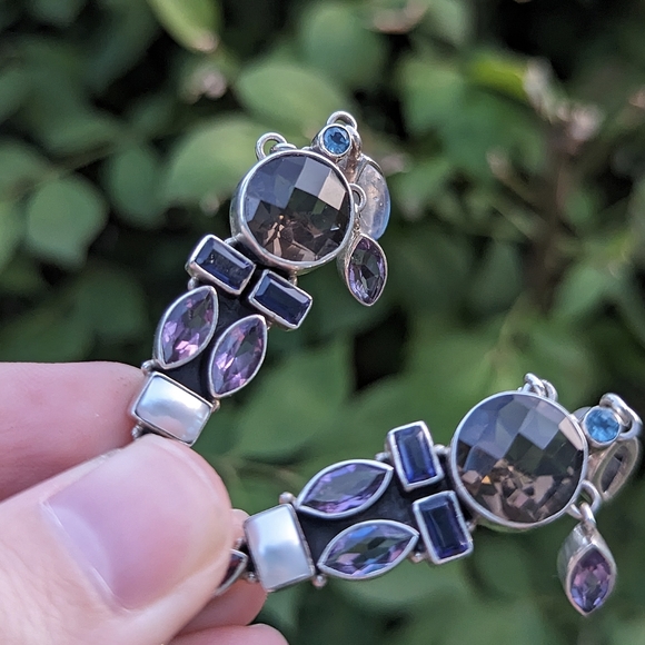 Nicky Butler gemstone sterling silver earrings vintage 925 - Picture 3 of 4